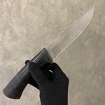 Нож "Пикник" дамасская сталь, кожа, текстолит
