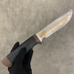 Нож "Легенда" кожа+золочение клинка, сталь ЭИ-107