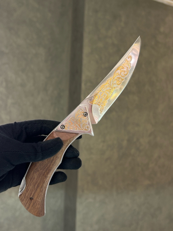 Нож складной "Байрам" ЭИ-107, золочение