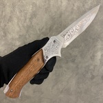 Нож складной "Якудза" сталь ЭИ-107 (орех, рисунок)