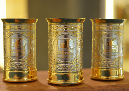 Украшенные рюмки гильзы "Златоуст" (3 шт.)