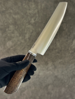 Нож "Шеф", аус10, карельская береза, линза