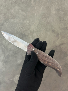 Нож складной НС-1, 95х18, стаб. карельская береза (фиолетовая рукоять)