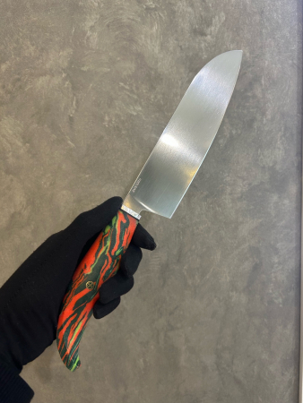 Нож кухонный "Сантоку", Aus10Co, полировка, микарта